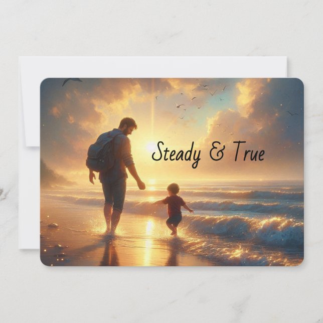 Steady & True Personalised Father’s Day Card (Front)