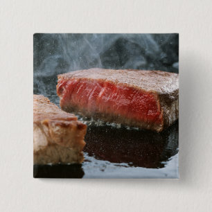 Steak 3 15 cm square badge