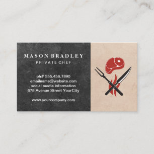Steak and Utensils Culinary Restaurant Business Card