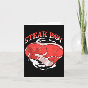 Steak boy for meat lovers and bbq fans grilling card