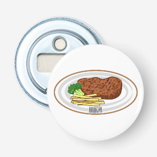 Steak cartoon illustration bottle opener