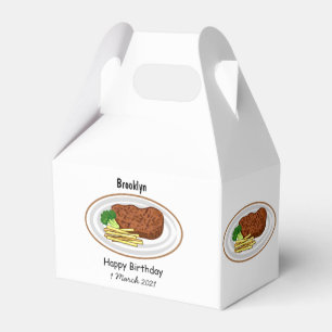Steak cartoon illustration favour box