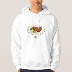 Steak cartoon illustration hoodie