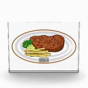 Steak cartoon illustration photo block
