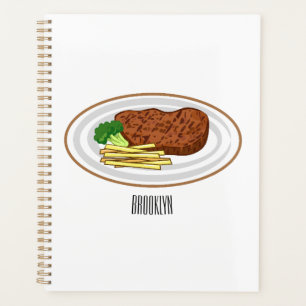 Steak cartoon illustration planner