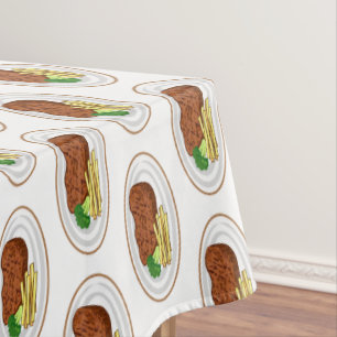 Steak cartoon illustration tablecloth