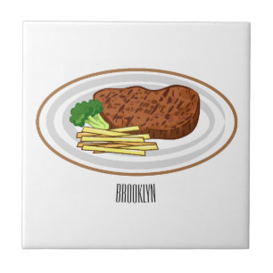 Steak cartoon illustration tile