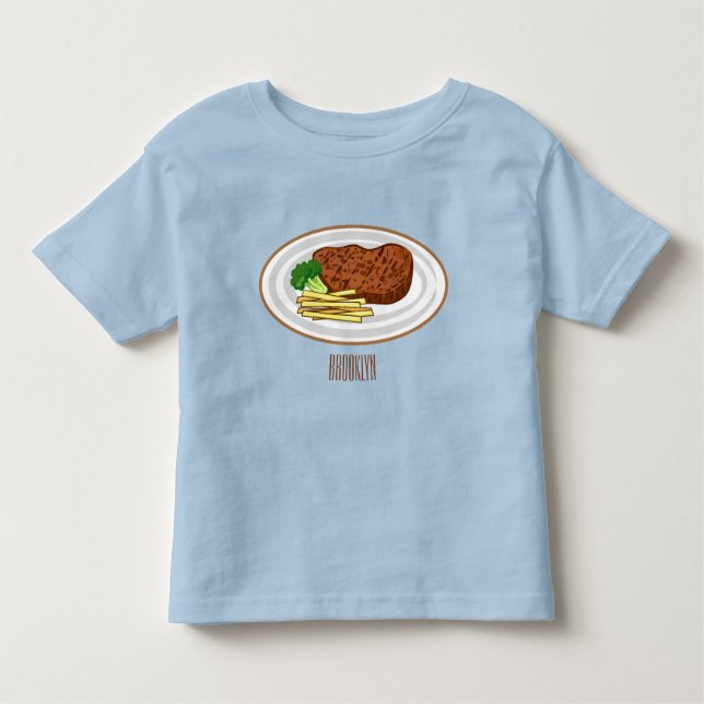 Steak cartoon illustration toddler T-Shirt (Front)