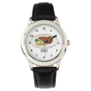 Steak cartoon illustration watch