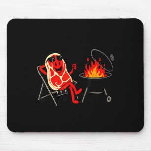 Steak dive funny cookout steak bbq grilling mouse pad