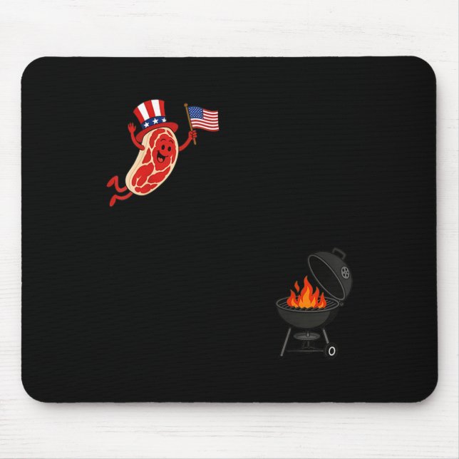 Steak Dom Dive Funny Uncle Sam Steak Flying Mouse Pad (Front)
