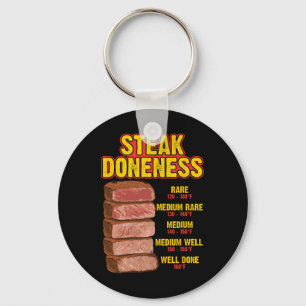 Steak Doneness Chart Table Guide Bbq Meat Chef Pit Key Ring