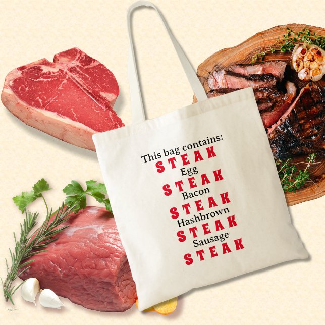 Steak Featured Foodie theme Tote Bag (Creator Uploaded)