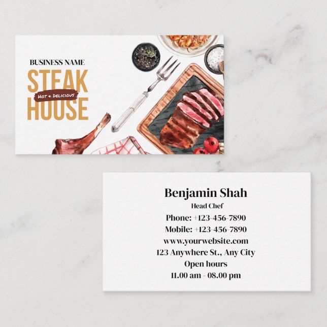 Steak Food Business Card (Front/Back)