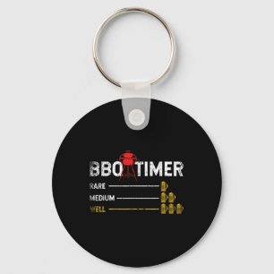 Steak Grilling Funny Bbq Chef Beer Alcohol Smoked Key Ring