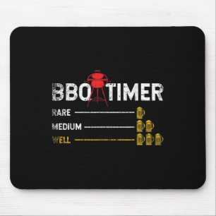 Steak Grilling Funny Bbq Chef Beer Alcohol Smoked  Mouse Pad