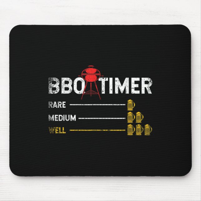 Steak Grilling Funny Bbq Chef Beer Alcohol Smoked  Mouse Pad (Front)