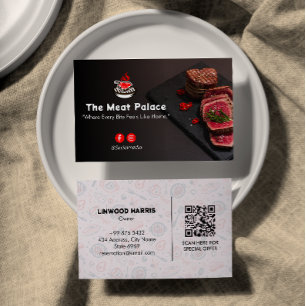 Steak House Business   Minimalist Elegant BBQ Card