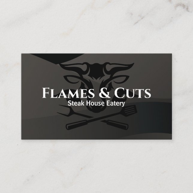 Steak House | Restaurant | Chef Business Card (Front)