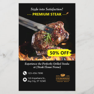 Steak House Specials Restaurant Flyer 2 side