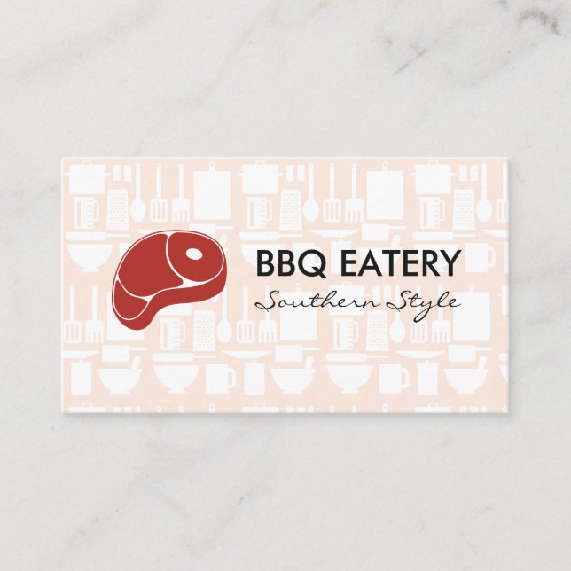 Steak Logo | Kitchen Patterns Business Card (Front)