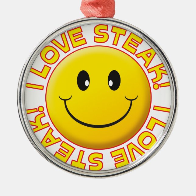 Steak Smile Metal Tree Decoration (Front)