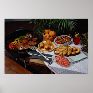 Steaks, burgers, chicken poster