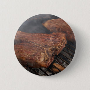 Steaks Grilling Barbecue Grills Meat 6 Cm Round Badge