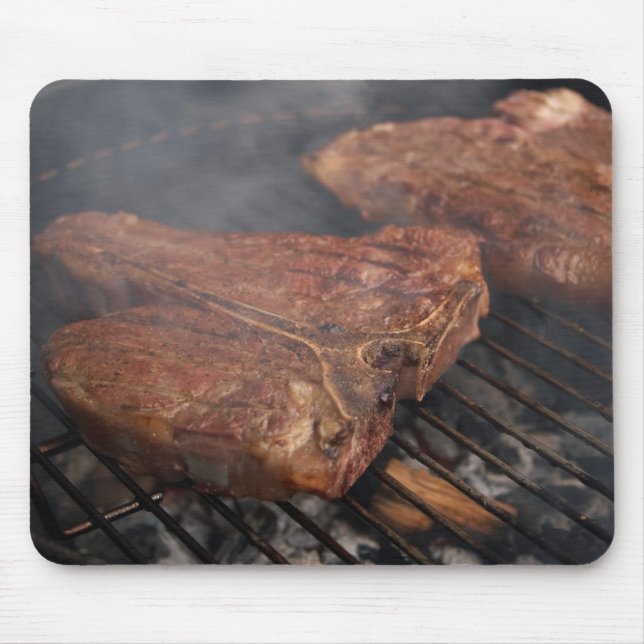 Steaks Grilling Barbecue Grills Meat Mouse Pad (Front)