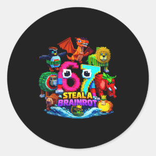 Steal a brain ro classic round sticker