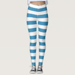 Steal blue and white colour horizontal striped leggings<br><div class="desc">Steal blue and white medium horizontal stripes Leggings.
Medium stripes : Style 1</div>