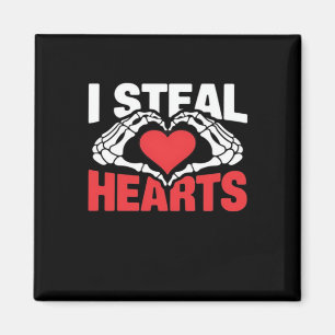 Steal Hearts Funny Valentine Skeleton Hands Style Magnet