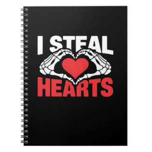 Steal Hearts Funny Valentine Skeleton Hands Style Notebook