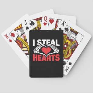 Steal Hearts Funny Valentine Skeleton Hands Style Playing Cards