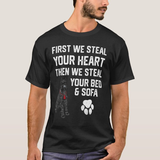 Steal Your Heart Steal Your Bed Miniature Schnauze T-Shirt (Front)