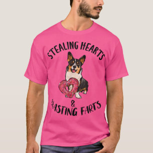 Stealing Heart Blasting Fart Cardigan Welsh Corgi T-Shirt