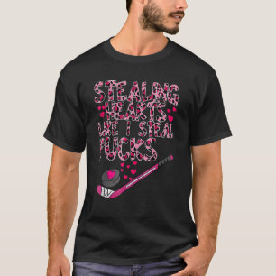 Stealing Heart Like I Steal Pucks Leopard Valentin T-Shirt