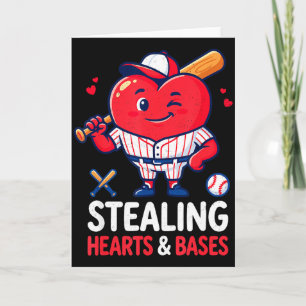 Stealing Hearts And Bases Baseball Player Valentin Card