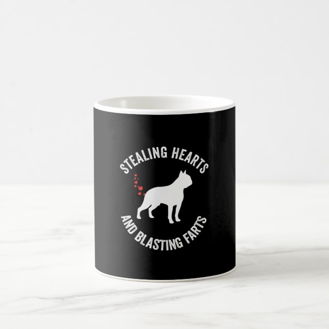 Stealing Hearts And Blasting Farts Boston Terrier Coffee Mug (Center)
