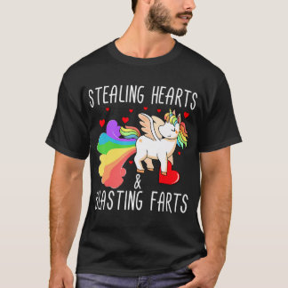 Stealing Hearts And Blasting Farts Funny Valentine T-Shirt