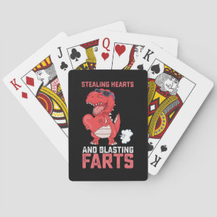 Stealing Hearts And Blasting Farts T Rex Dinosaur Playing Cards