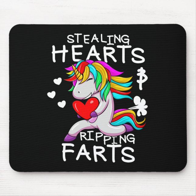 Stealing Hearts And Ripping Farts Funny Valentine  Mouse Pad (Front)