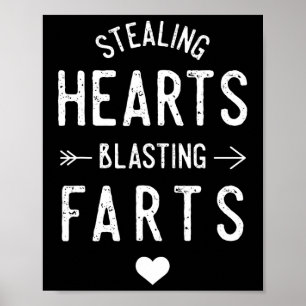Stealing Hearts Blasting Farts Funny Valentine's D Poster