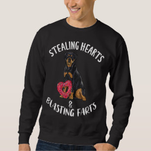 Stealing Hearts Blasting Farts Rottweiler Valentin Sweatshirt