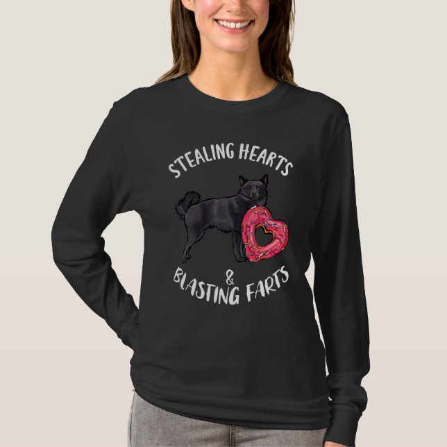 Stealing Hearts Blasting Farts Schipperke Valentin T-Shirt (Front)