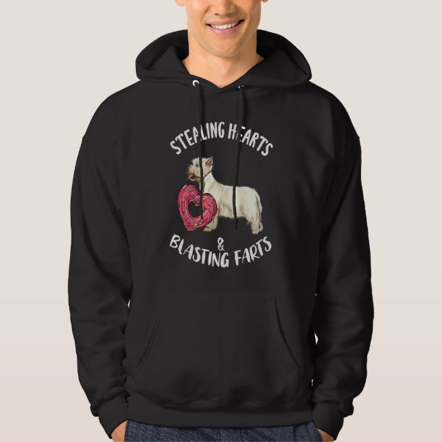 Stealing Hearts Blasting Farts West Highland White Hoodie (Front)