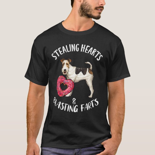 Stealing Hearts Blasting Farts Wire Fox Terrier Va T-Shirt (Front)
