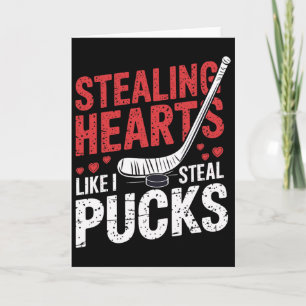 Stealing Hearts Hockey Like I Steal Puck Valentine Card