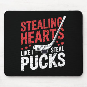 Stealing Hearts Hockey Like I Steal Puck Valentine Mouse Pad
