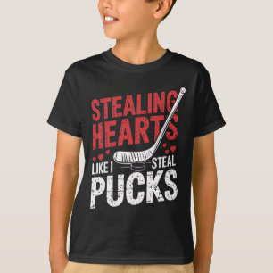 Stealing Hearts Hockey Like I Steal Puck Valentine T-Shirt